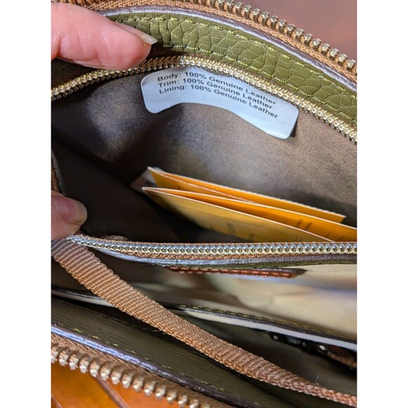 NEW ​Dooney & Bourke Janine Crossbody Olive Pebble Leather Shoulder Bag - Picture 6 of 10